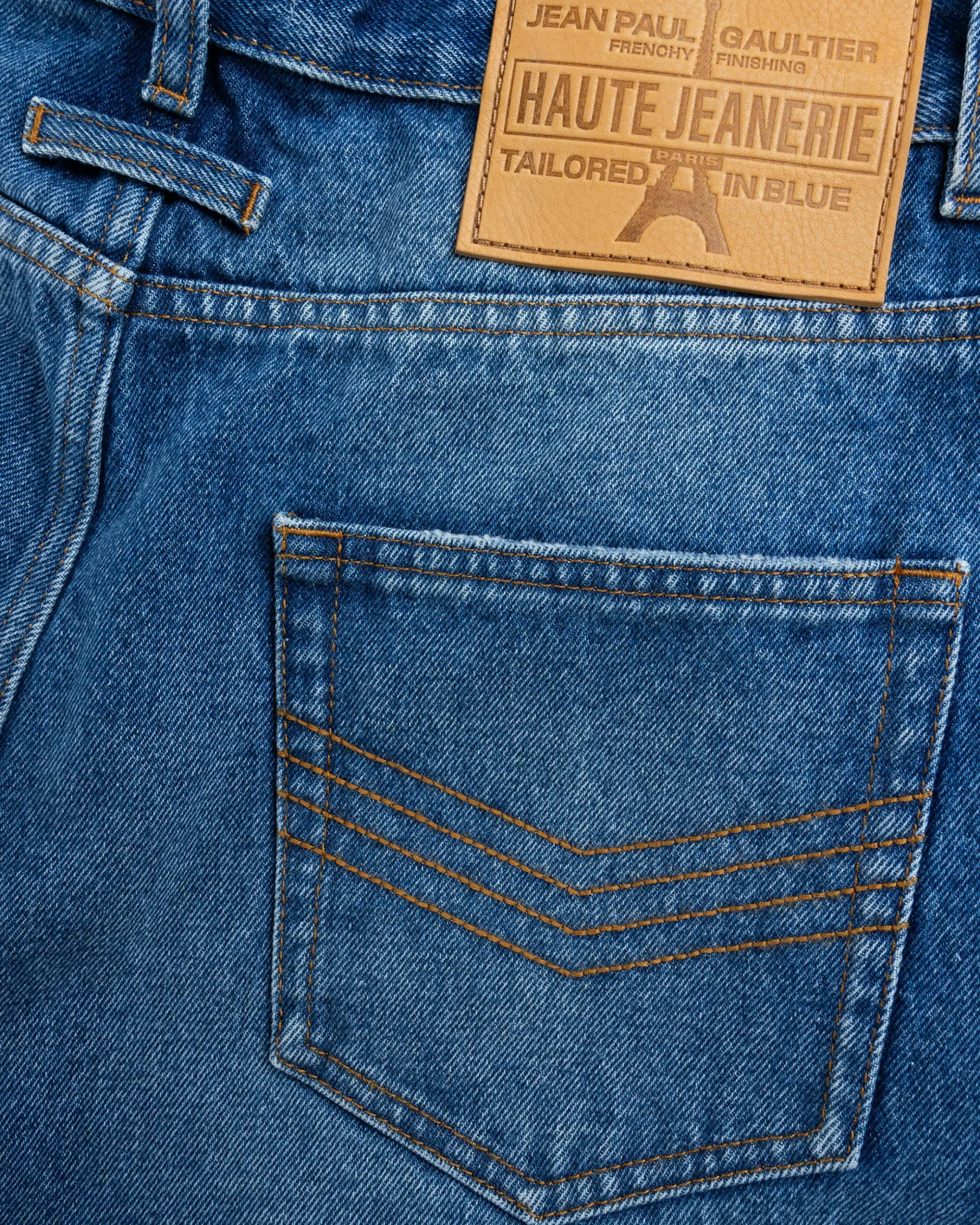 Discount Jean Paul Gaultier Denim Jean With One Leg Buttons Detail Vintage Blue vintageblue