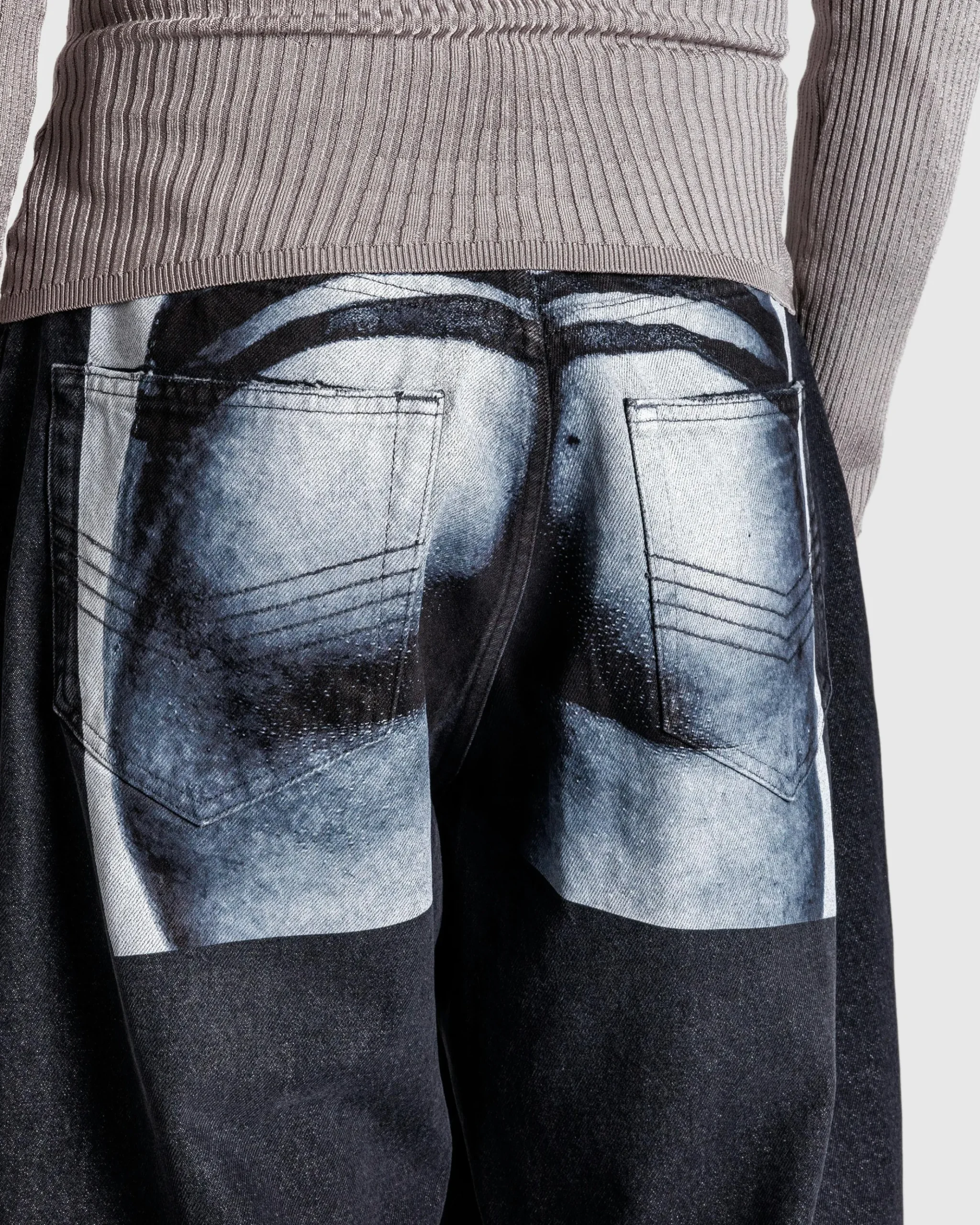Clearance Jean Paul Gaultier Denim Pant Printed "Body Marinière" Vintage Black/White vintageblack/white/white