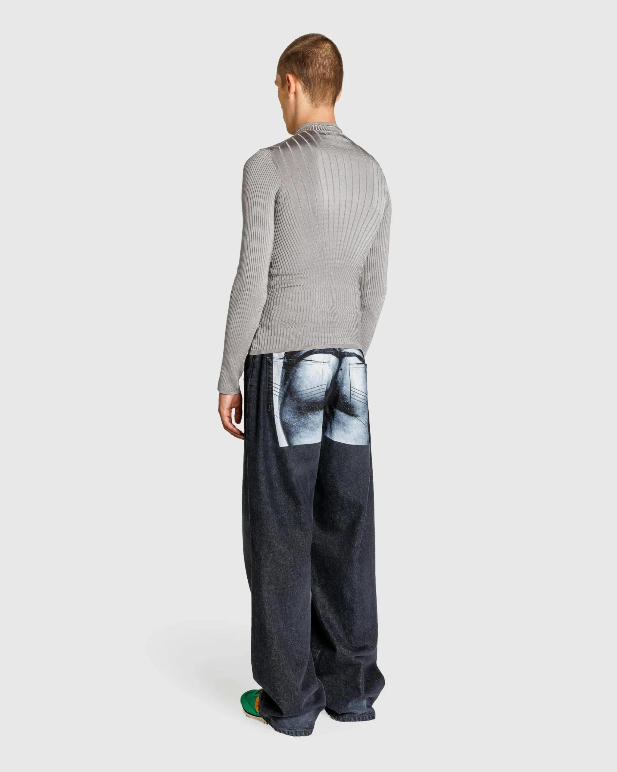 Clearance Jean Paul Gaultier Denim Pant Printed "Body Marinière" Vintage Black/White vintageblack/white/white