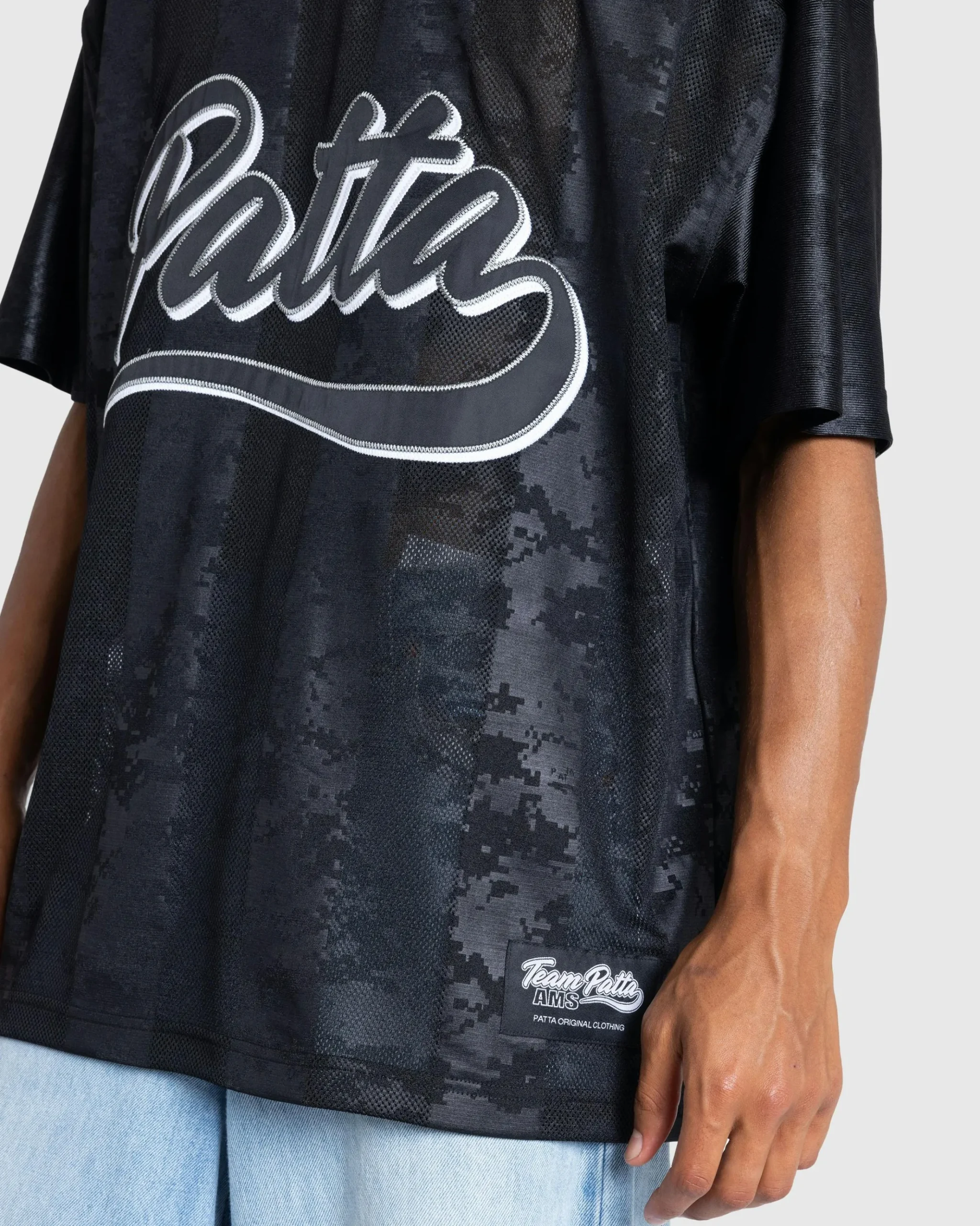 Shop Patta Digi Lobi Mesh Football Jersey black