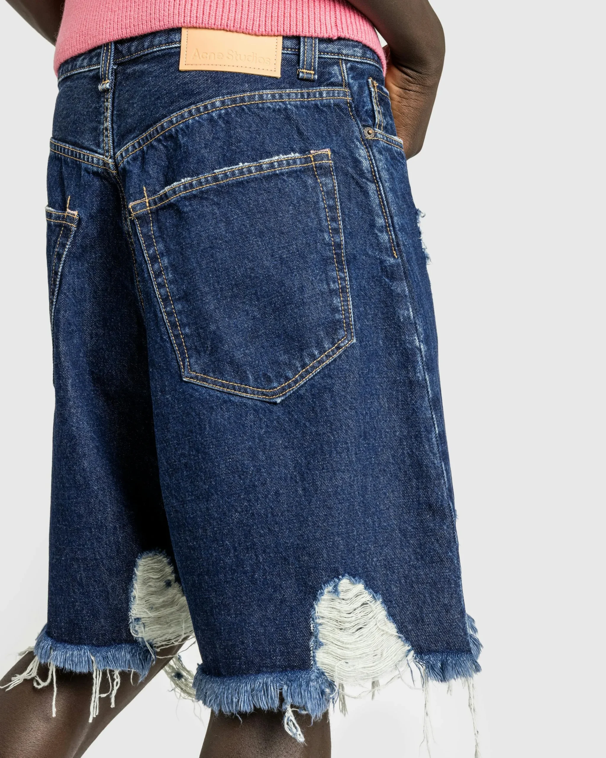Hot Acne Studios Distressed Denim Shorts Mid Blue midblue