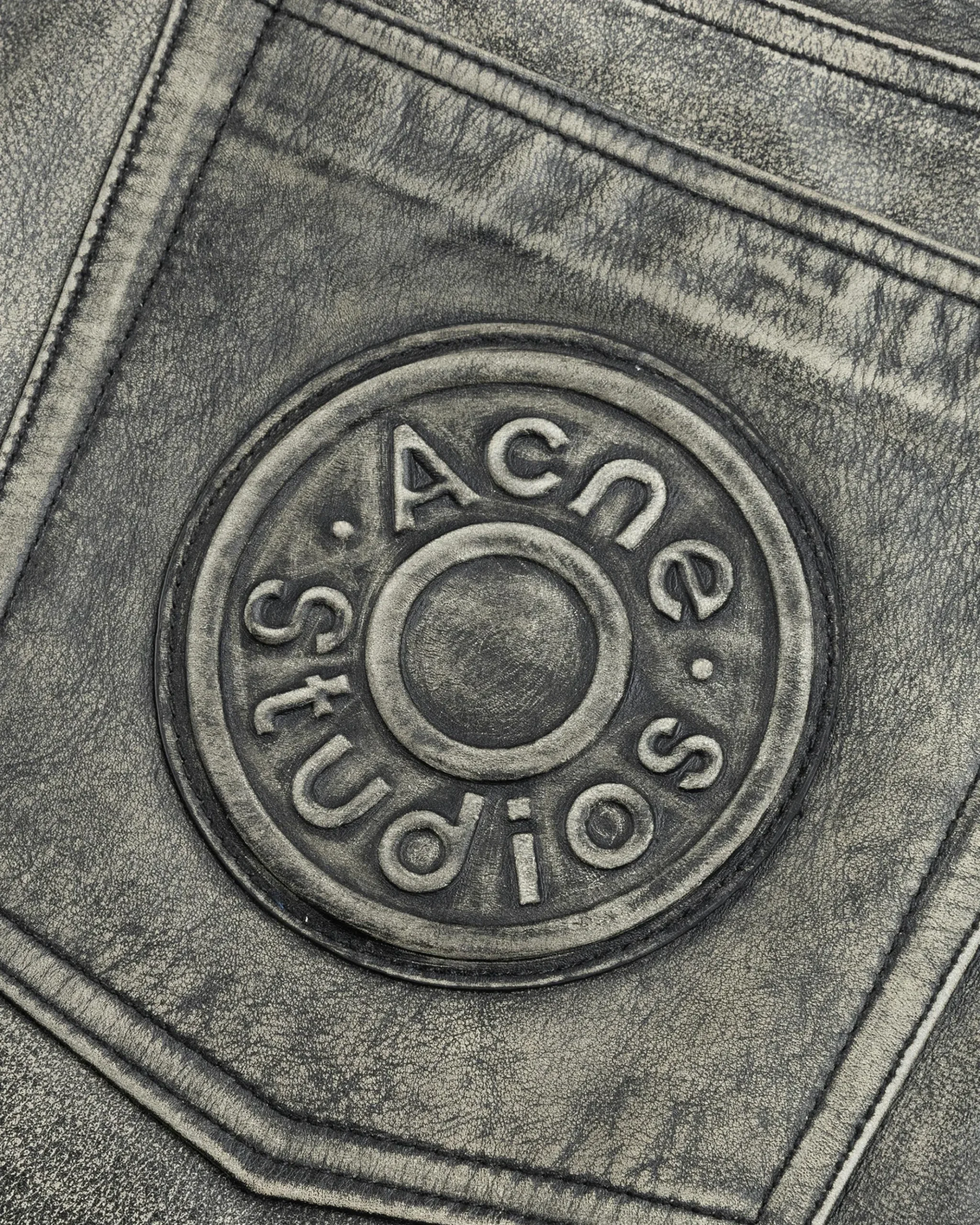 Sale Acne Studios Distressed Leather Pant black