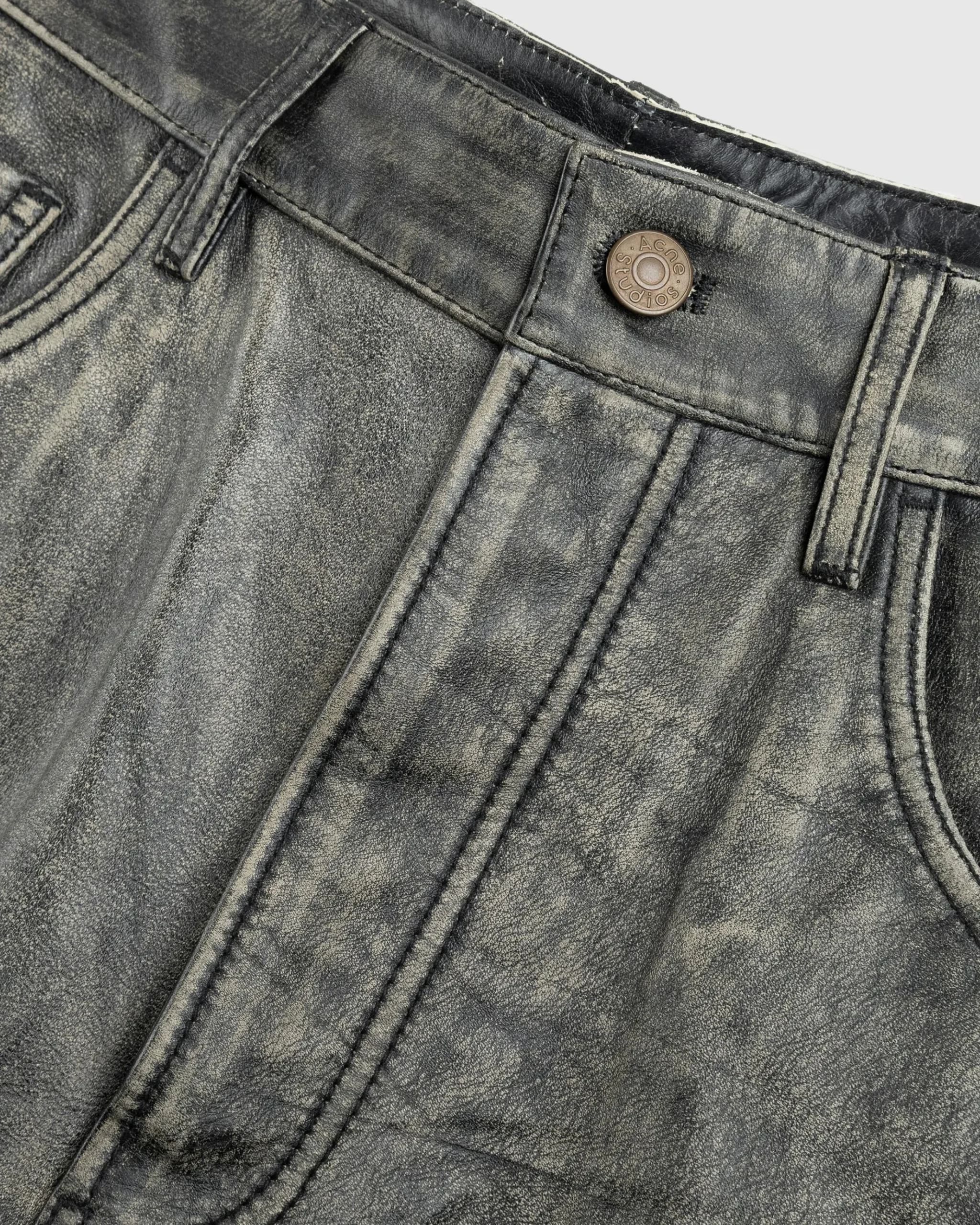Sale Acne Studios Distressed Leather Pant black