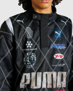 Fashion Puma Distressed Sweatshirt  Black pumablack