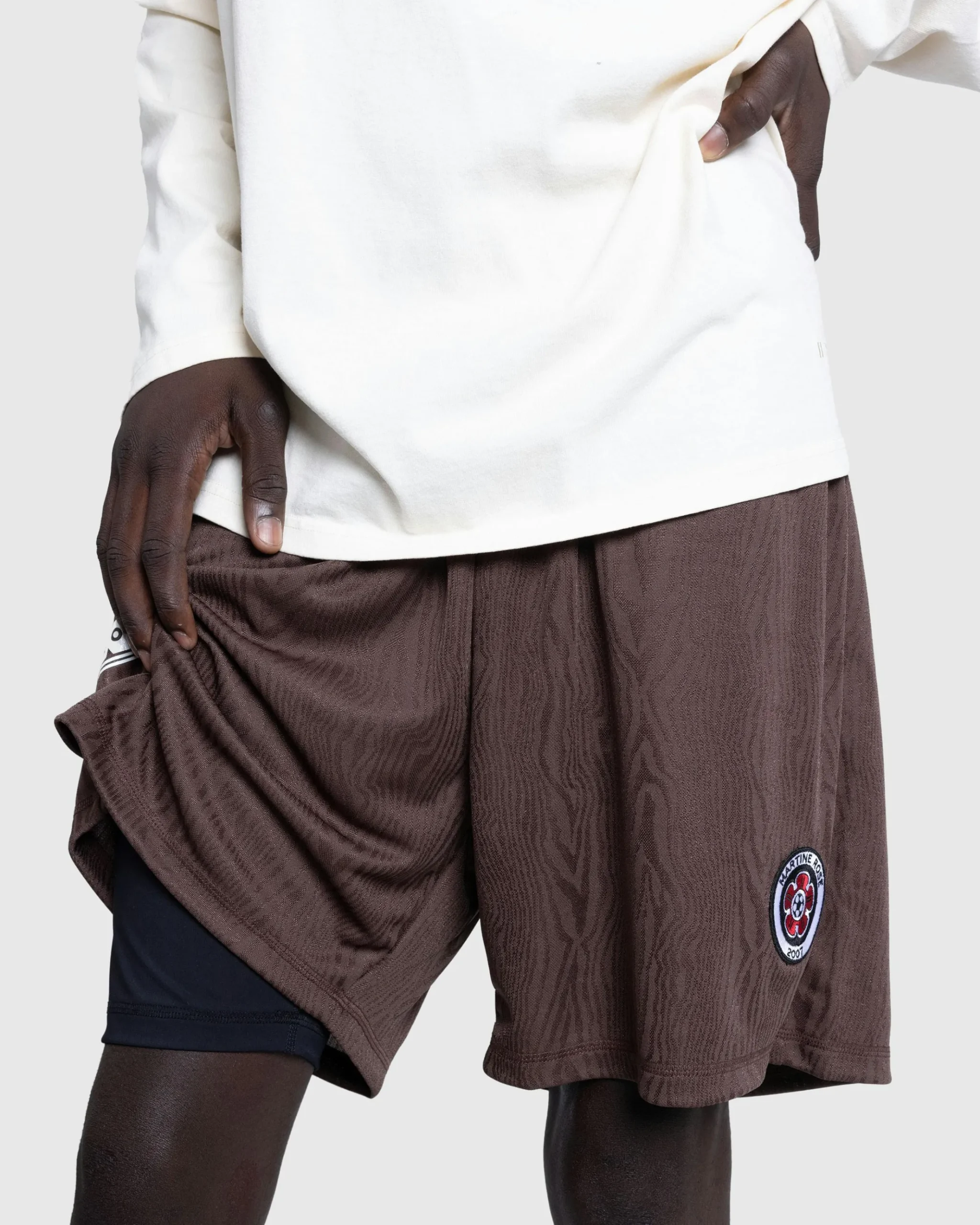 Flash Sale Martine Rose Double Football Shorts brown