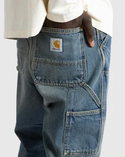 Sale Carhartt WIP Double Knee Pant blue/wornusedwash