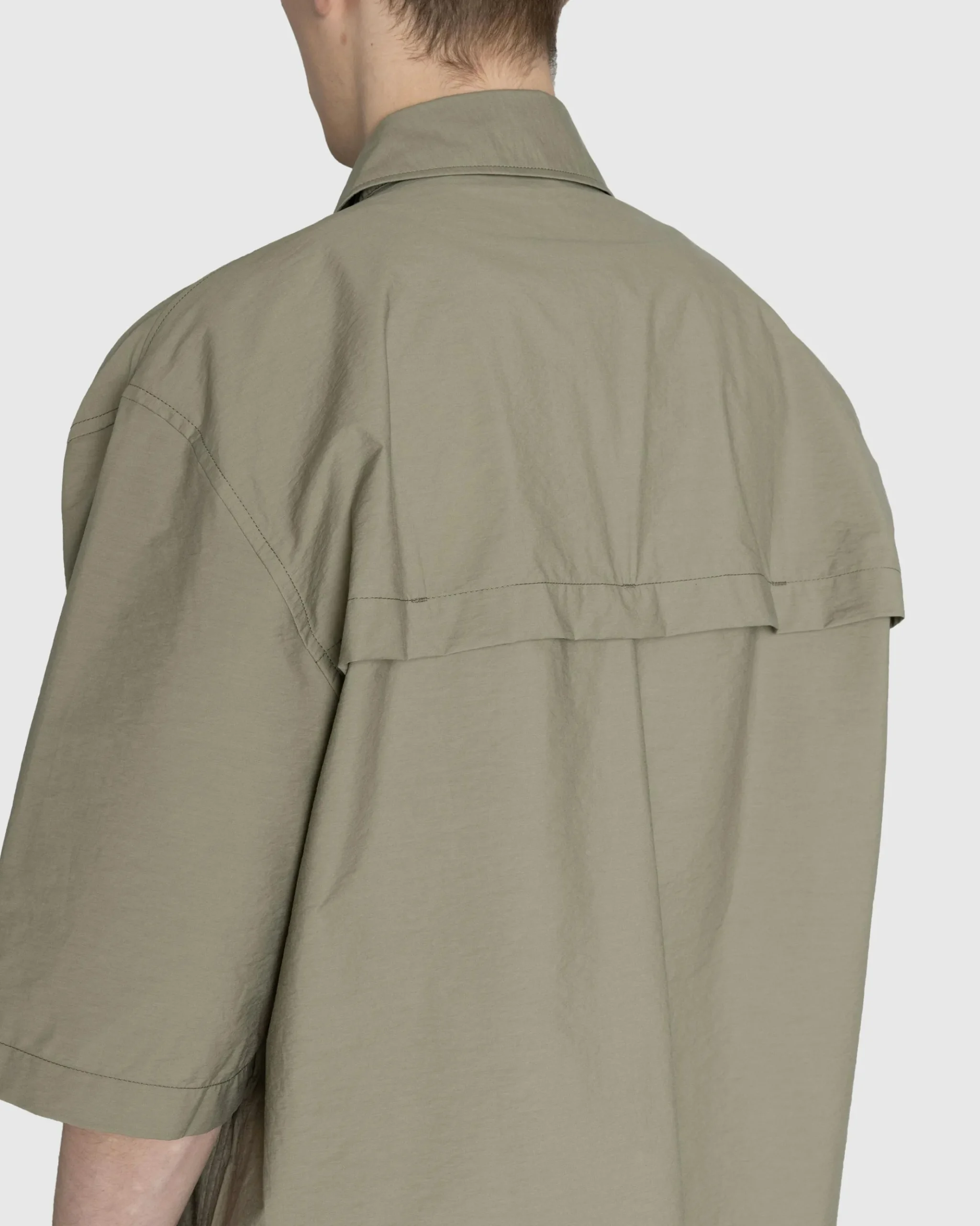 Shop Lemaire Double Pocket Short-Sleeve Shirt Dusty Khaki dustykhaki
