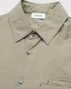 Shop Lemaire Double Pocket Short-Sleeve Shirt Dusty Khaki dustykhaki