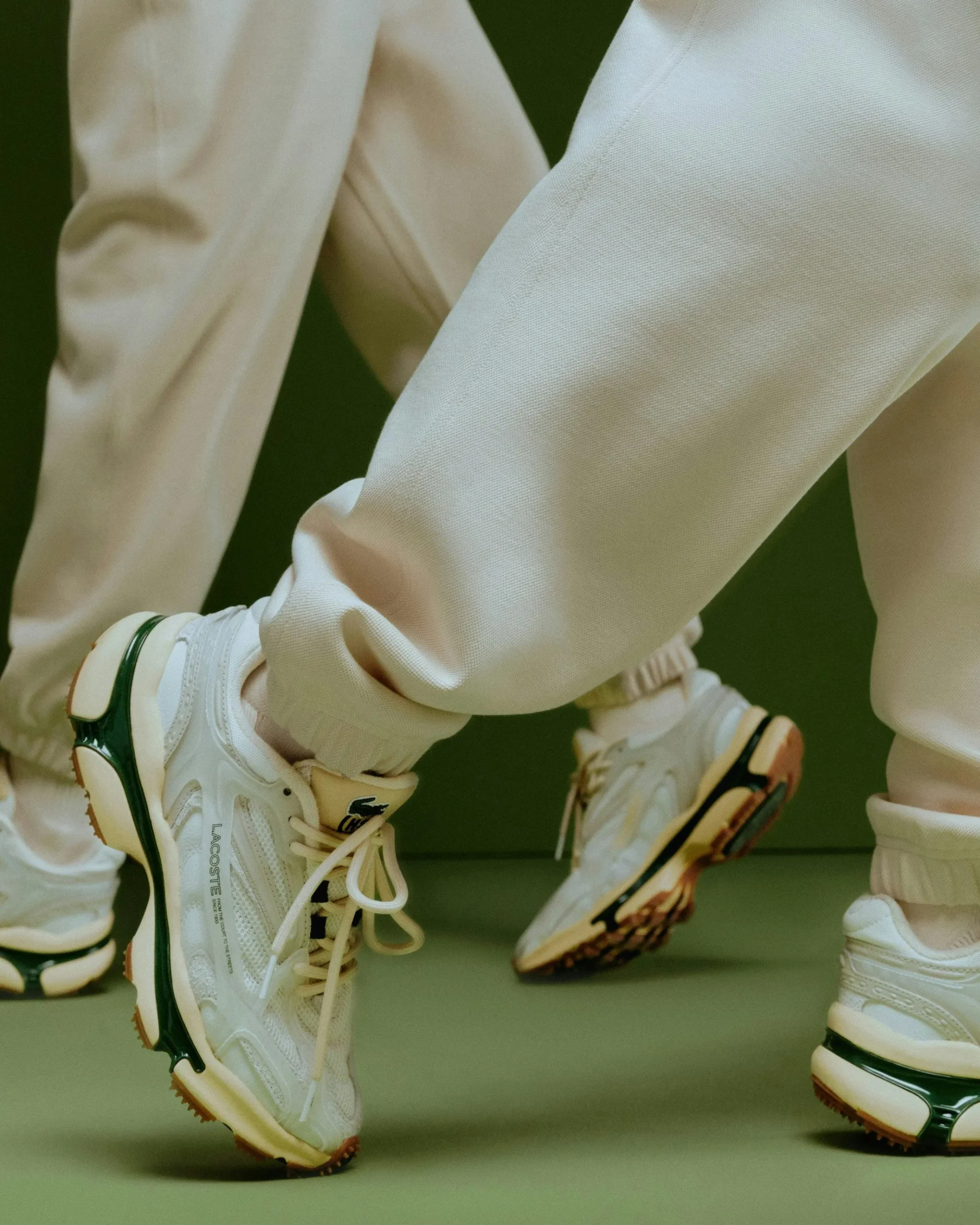 Fashion Lacoste Double-Faced Piqué Sweatpants eggshell