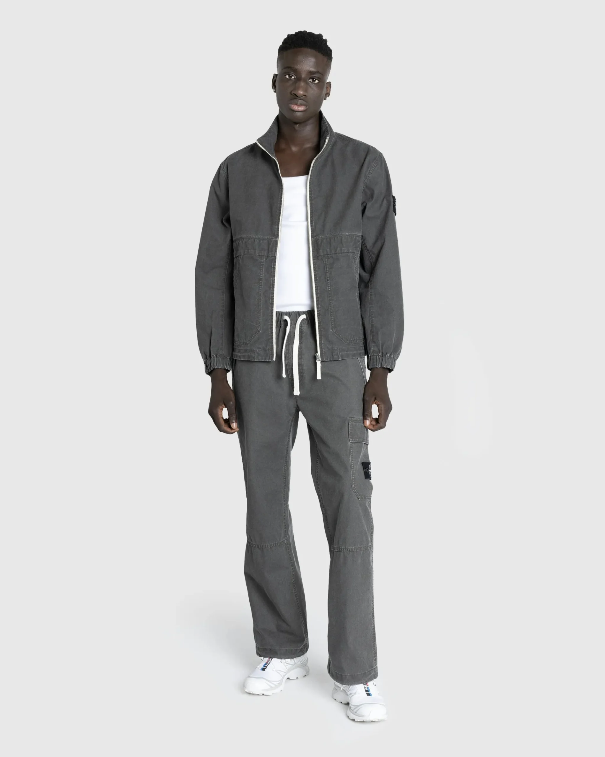 Hot Stone Island Drawstring Pants Lead Grey leadgrey