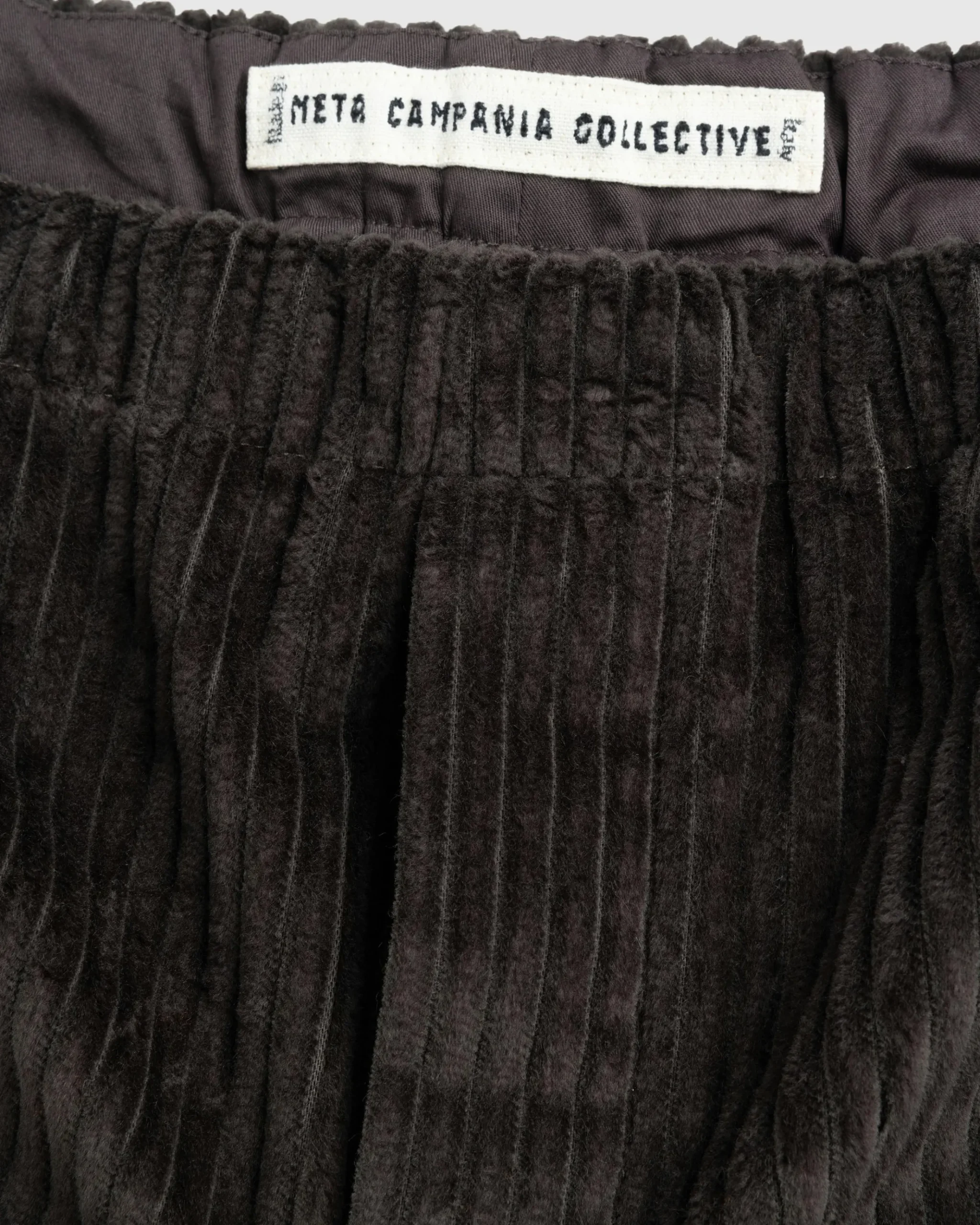 Hot Meta Campania Collective Ed Unlined Exaggerated Cotton Corduroy Drawstring Trousers Dark Chocolate Brown darkchocolatebrown
