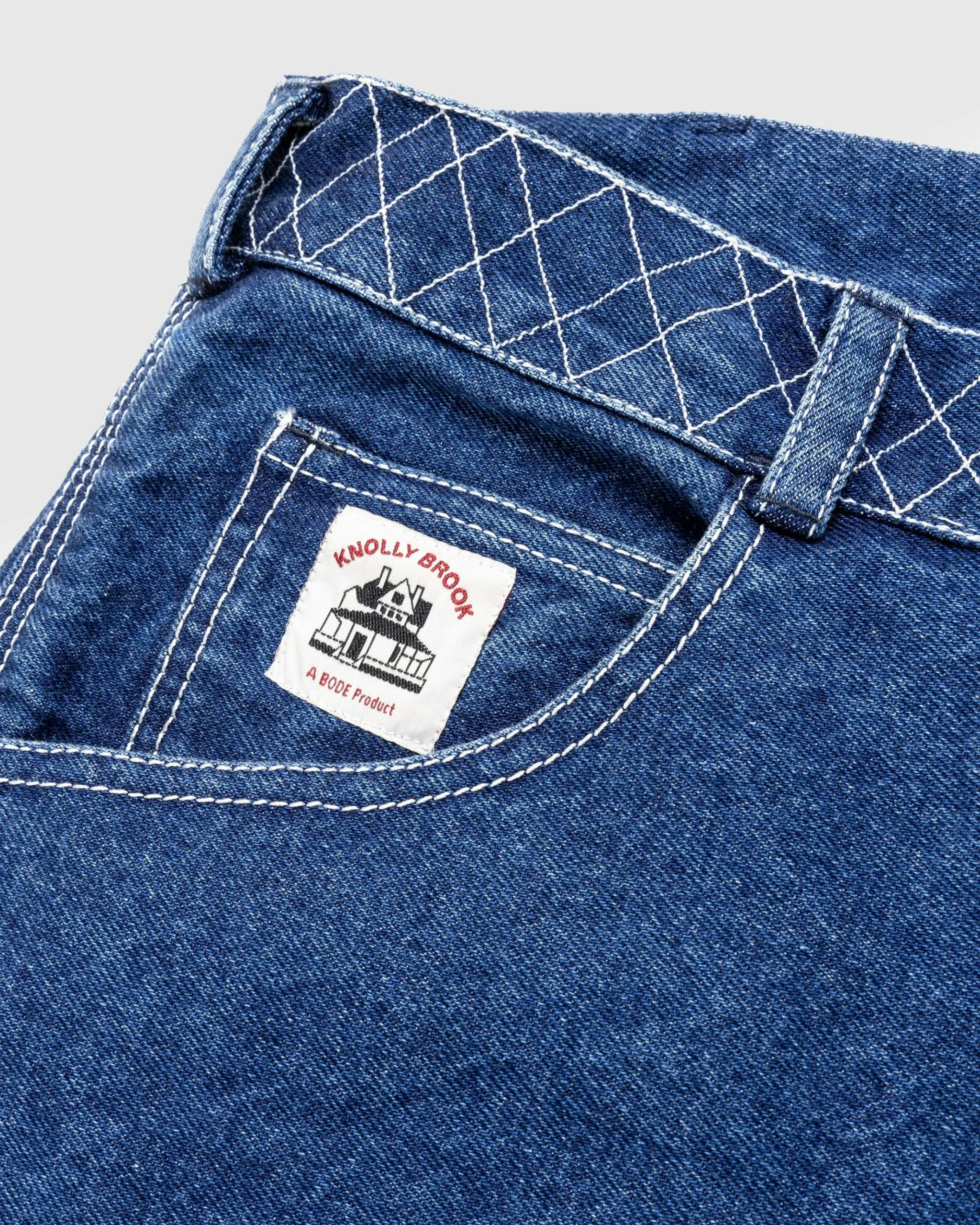 Discount Bode Embroidered Denim Knolly Brook Trouser indigo