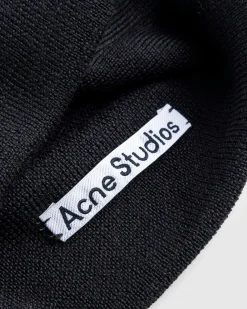 Store Acne Studios Embroidered Logo Beanie black