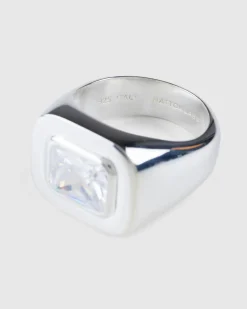Sale Hatton Labs Emerald Cut Signet Ring silver/white