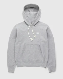 Clearance Acne Studios Face Logo Hoodie grey