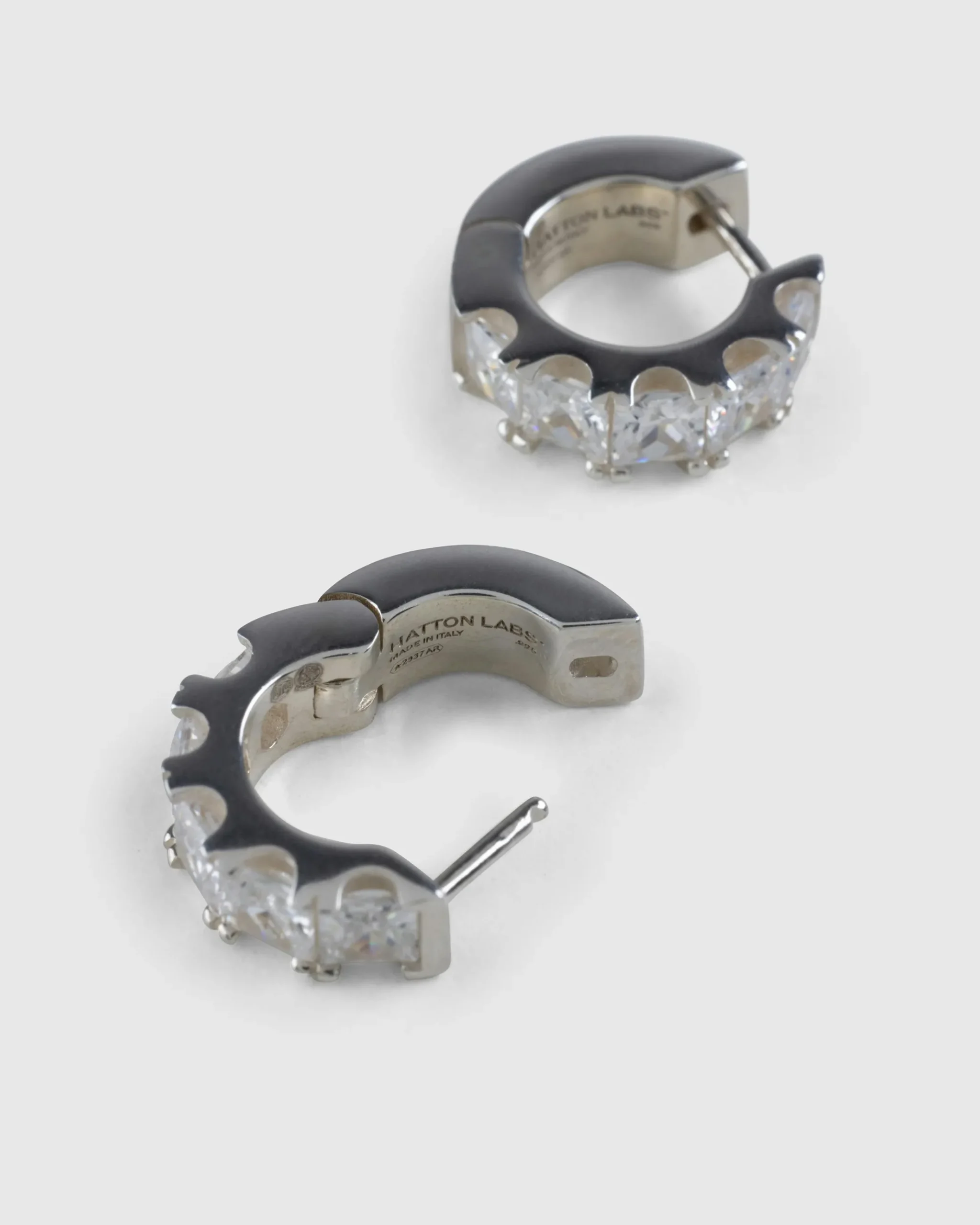 Outlet Hatton Labs Facet Hoop Earrings Sterling Silver/White