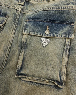 Fashion Guess USA Flannel Lined Relaxed Denim Pant Grey gus2