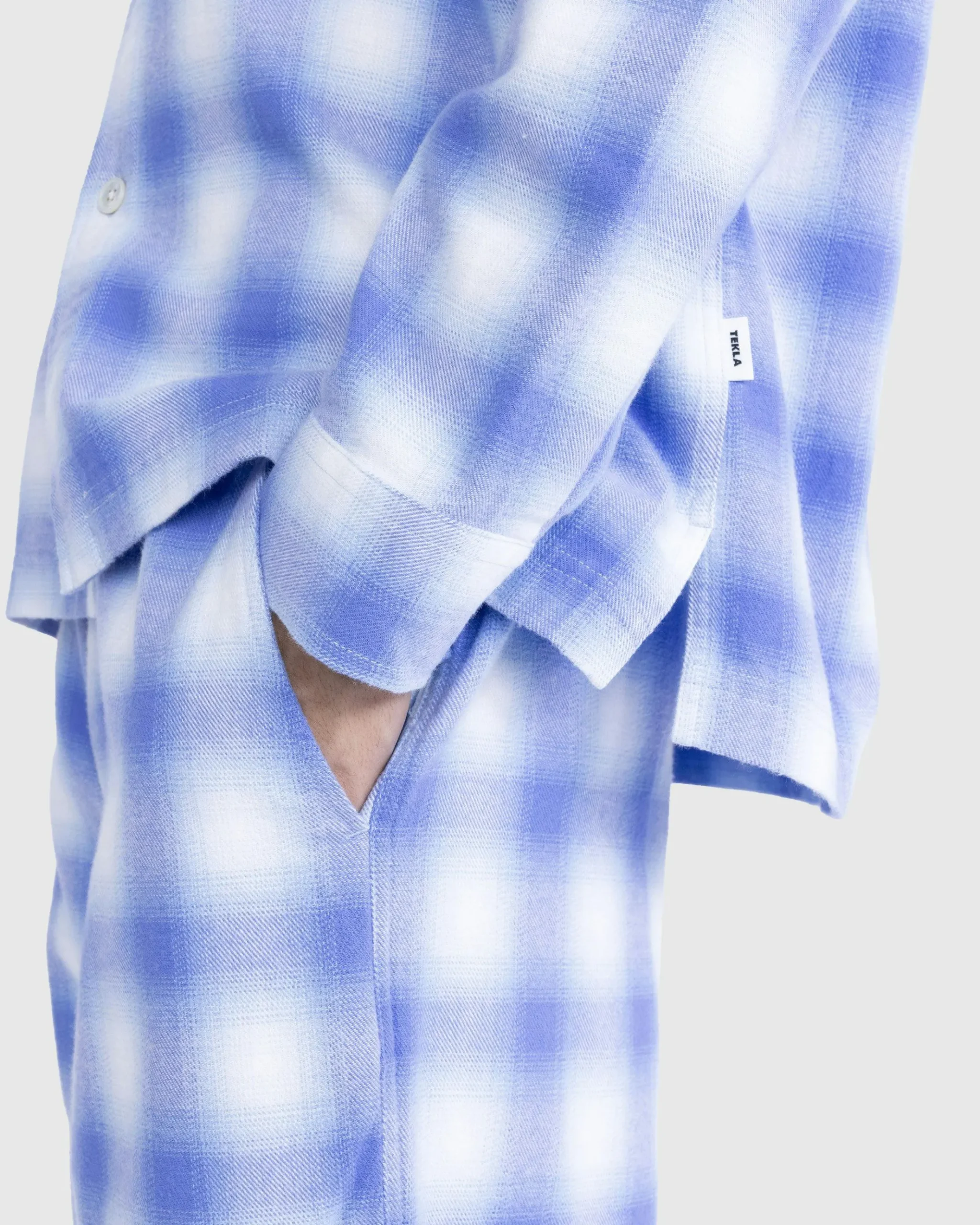 Hot Tekla Flannel Pyjamas Shirt Light Blue Plaid lightblueplaid