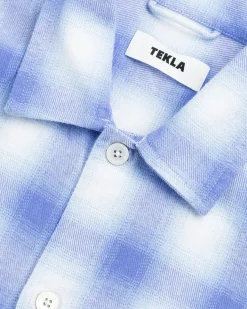 Hot Tekla Flannel Pyjamas Shirt Light Blue Plaid lightblueplaid
