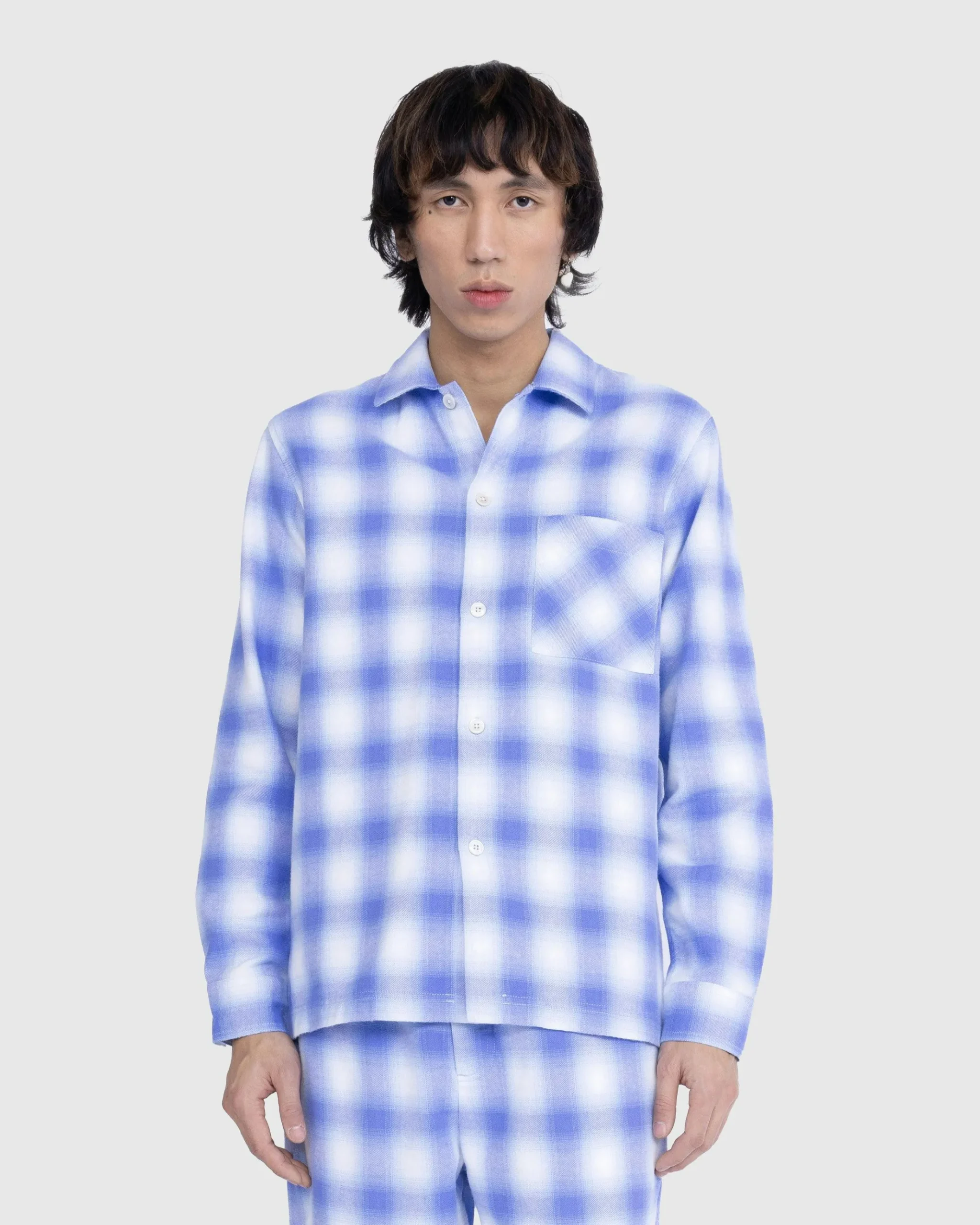 Hot Tekla Flannel Pyjamas Shirt Light Blue Plaid lightblueplaid