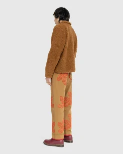 Cheap Bode Fleece Tie-Up Pullover caramel