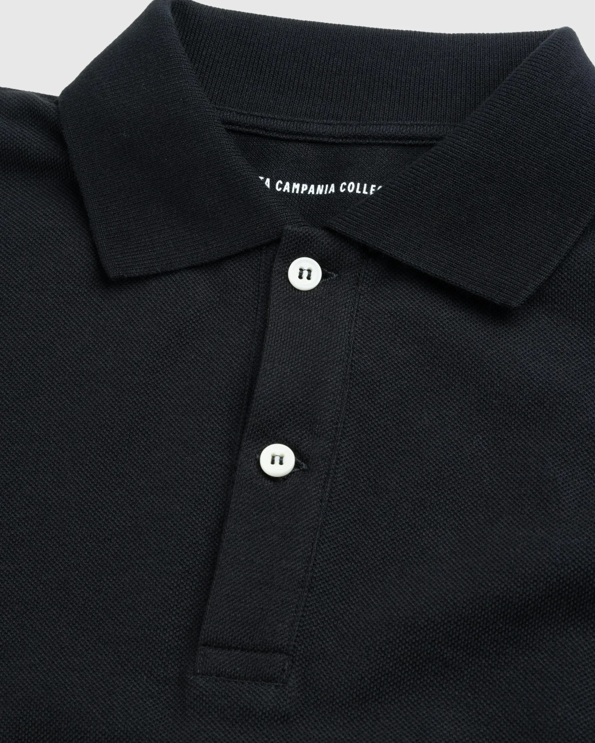 Cheap Meta Campania Collective Frank Long-Sleeve Jersey Cotton Piquet Polo black