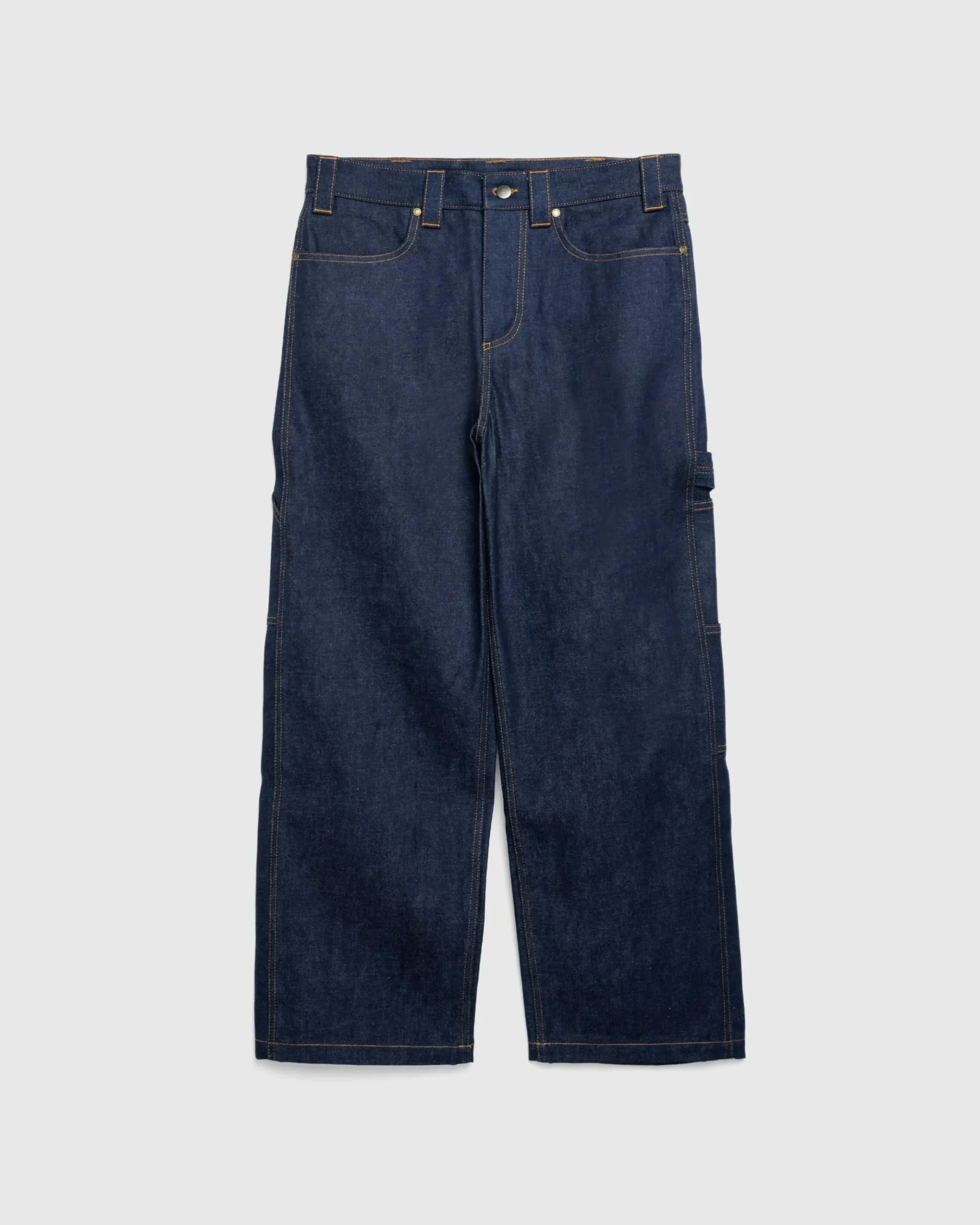 Outlet Meta Campania Collective Frankie Raw Denim Straight Leg Workwear Trousers Midnight Blue midnightblue