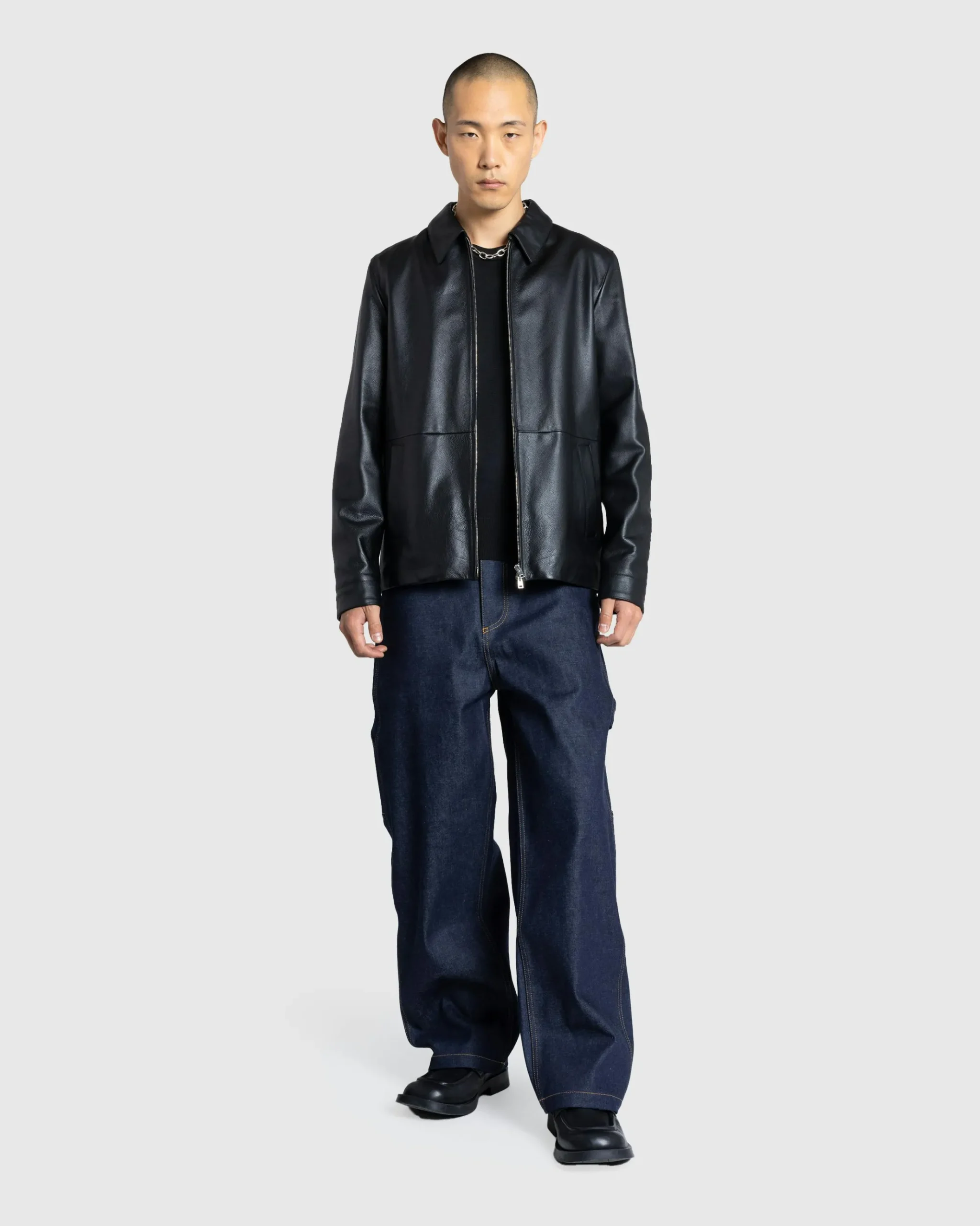 Outlet Meta Campania Collective Frankie Raw Denim Straight Leg Workwear Trousers Midnight Blue midnightblue