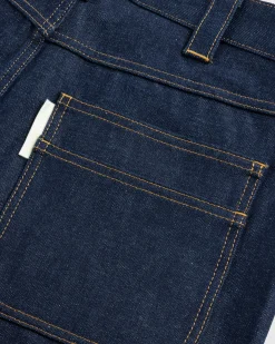 Outlet Meta Campania Collective Frankie Raw Denim Straight Leg Workwear Trousers Midnight Blue midnightblue