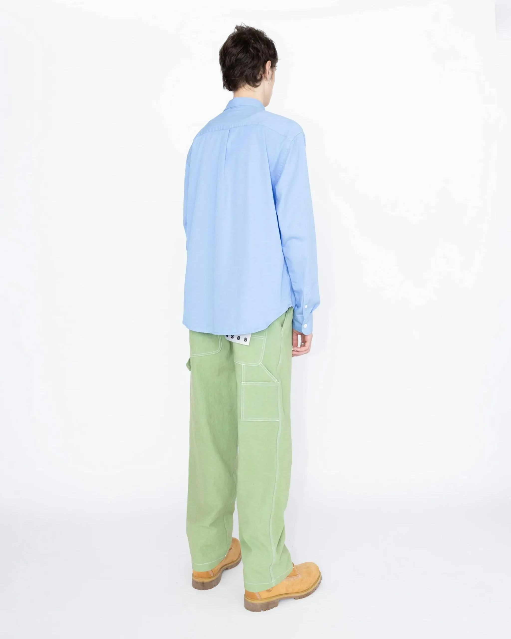 Clearance Highsnobiety HS05 Garment-Dyed Peach Long-Sleeve Shirt blue