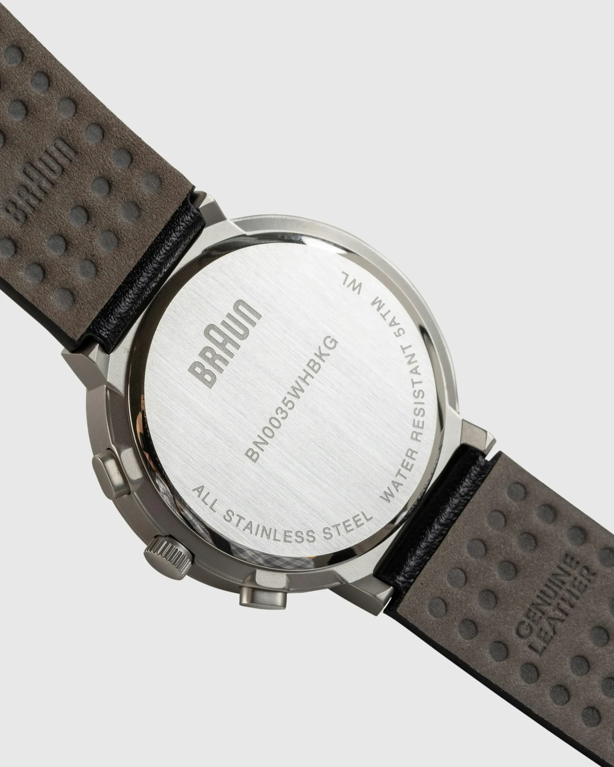 Best Sale BRAUN Gents BN0035 Classic Chronograph Watch Leather Strap black