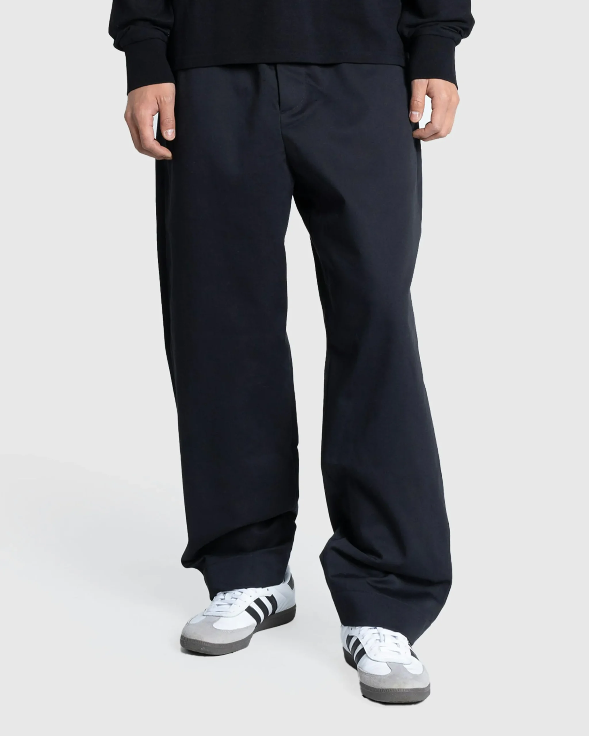 Store Meta Campania Collective Gilles Straight Tropical Wool Twill Leg Formal Trousers black