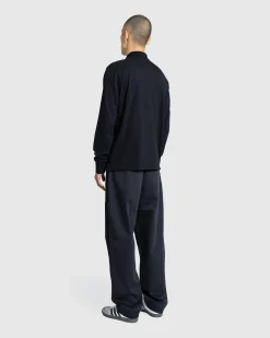 Store Meta Campania Collective Gilles Straight Tropical Wool Twill Leg Formal Trousers black
