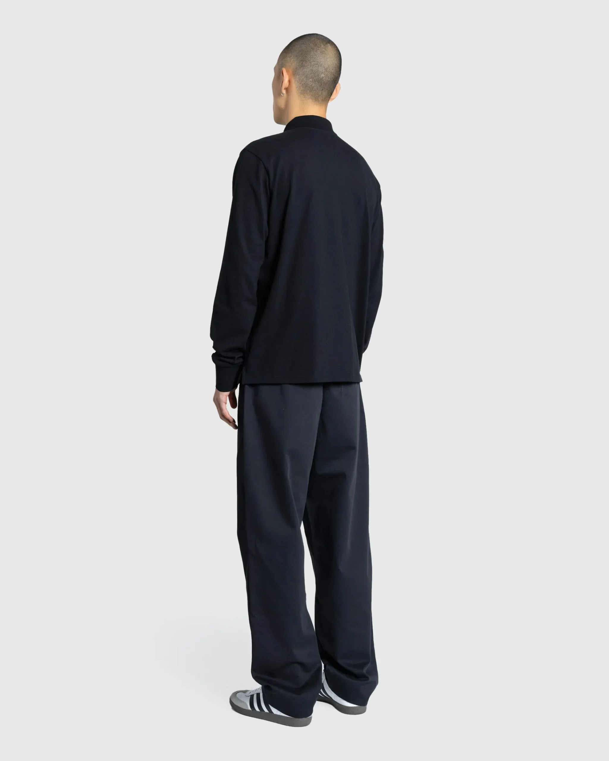 Store Meta Campania Collective Gilles Straight Tropical Wool Twill Leg Formal Trousers black