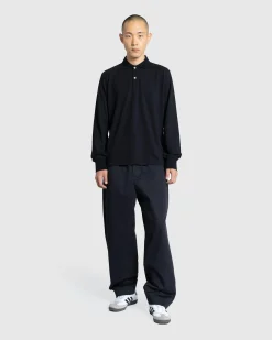Store Meta Campania Collective Gilles Straight Tropical Wool Twill Leg Formal Trousers black