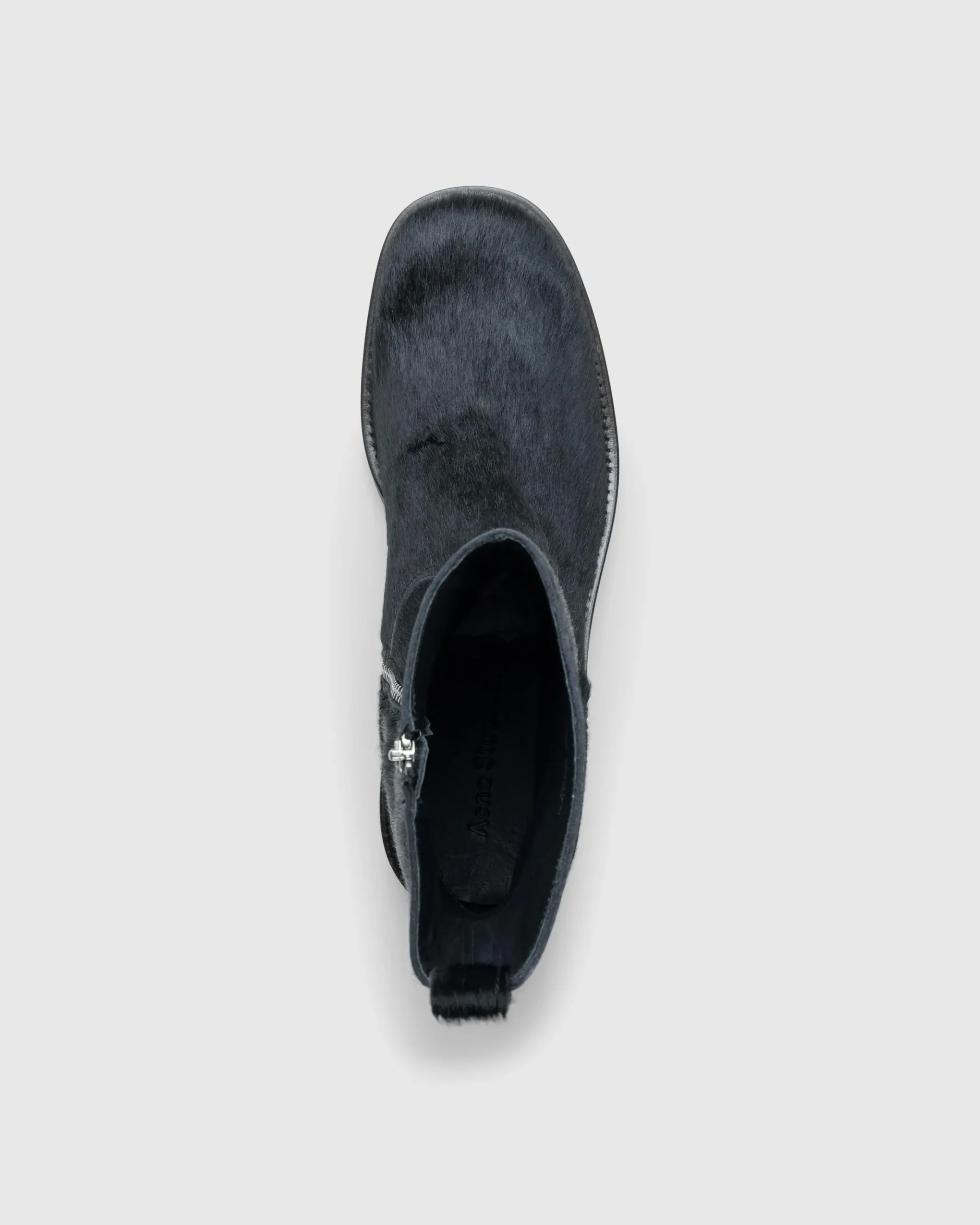 Outlet Acne Studios Hairy Leather Boots black