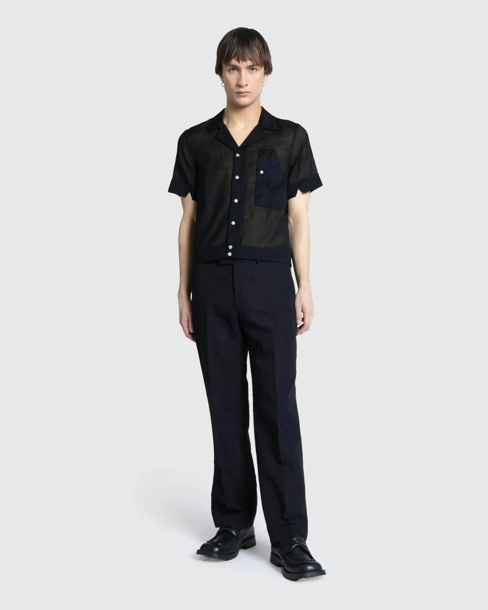 Best Sale Auralee Hard Twist Finx Linen Chino Slacks black