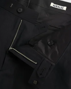 Best Sale Auralee Hard Twist Finx Linen Chino Slacks black