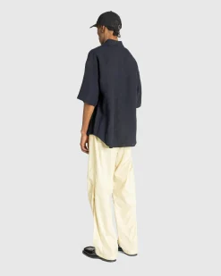 Fashion Auralee Hard Twist Polyester Satin Laminate Field Pants Light Beige lightbeige