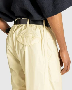 Fashion Auralee Hard Twist Polyester Satin Laminate Field Pants Light Beige lightbeige