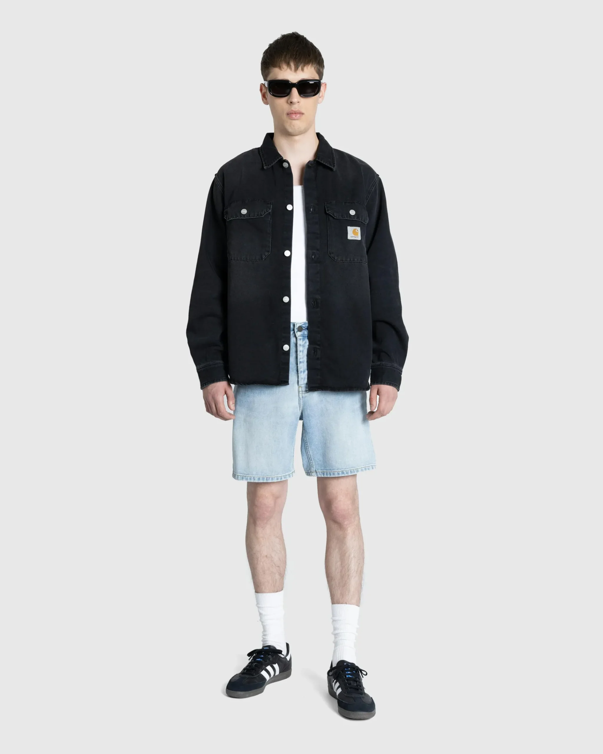 Discount Carhartt WIP Harvey Shirt Jacket Black/Dark Used Wash black/darkusedwash