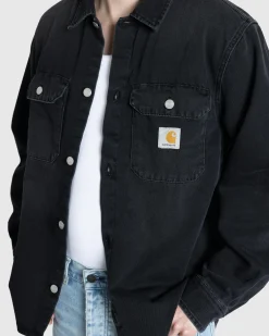 Discount Carhartt WIP Harvey Shirt Jacket Black/Dark Used Wash black/darkusedwash