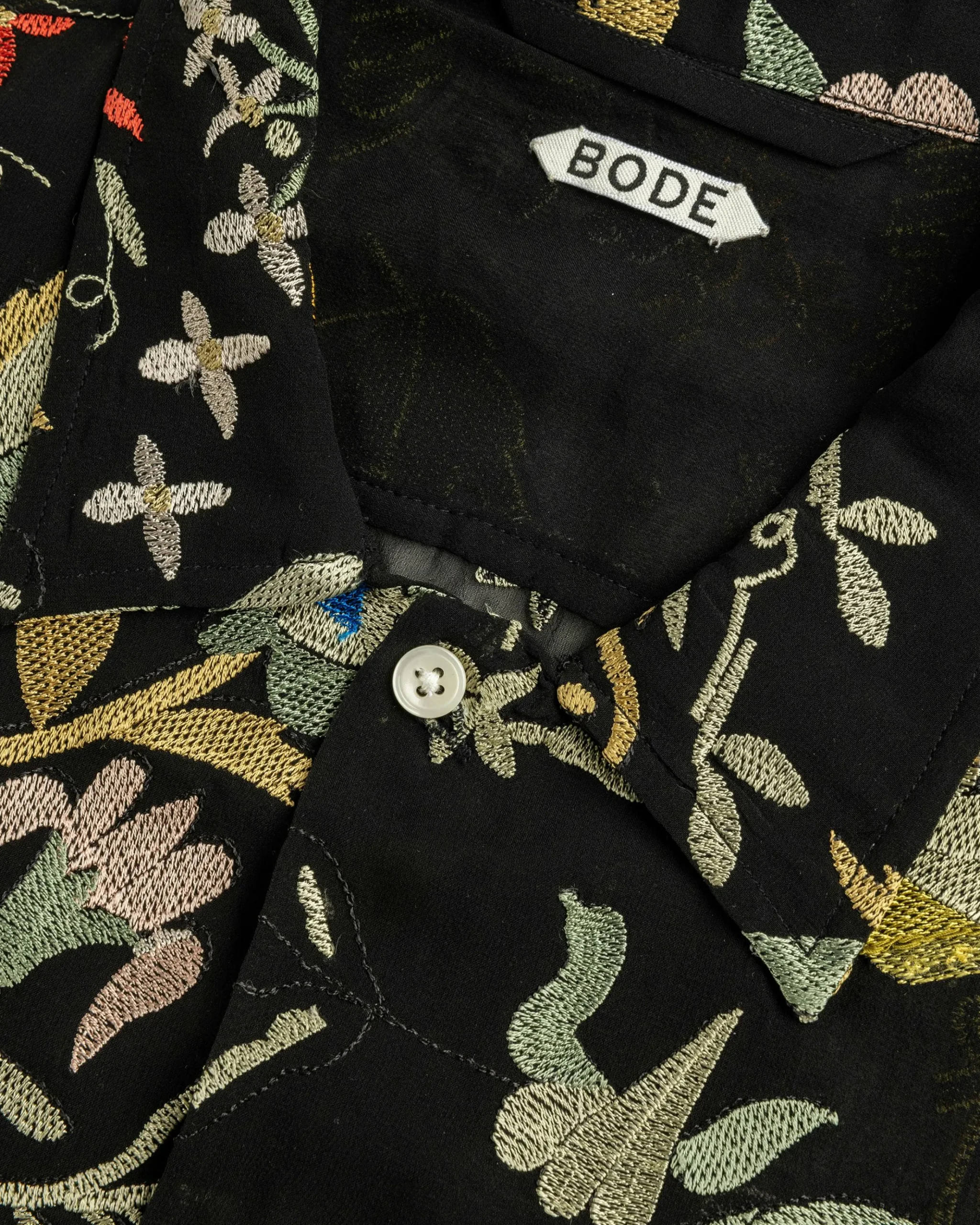 Fashion Bode Heirloom Floral Short-Sleeve Shirt multi