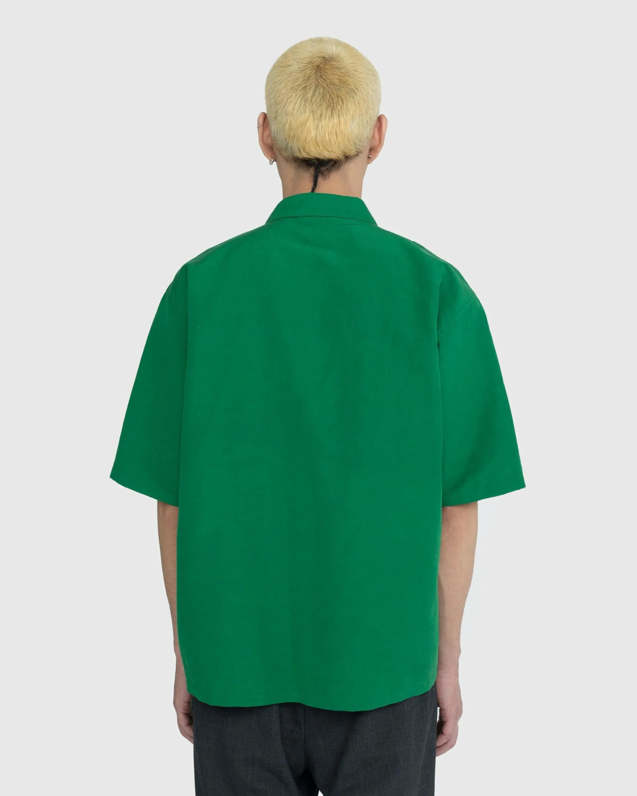 Hot Auralee High Density Finx Linen Weather Shirt green