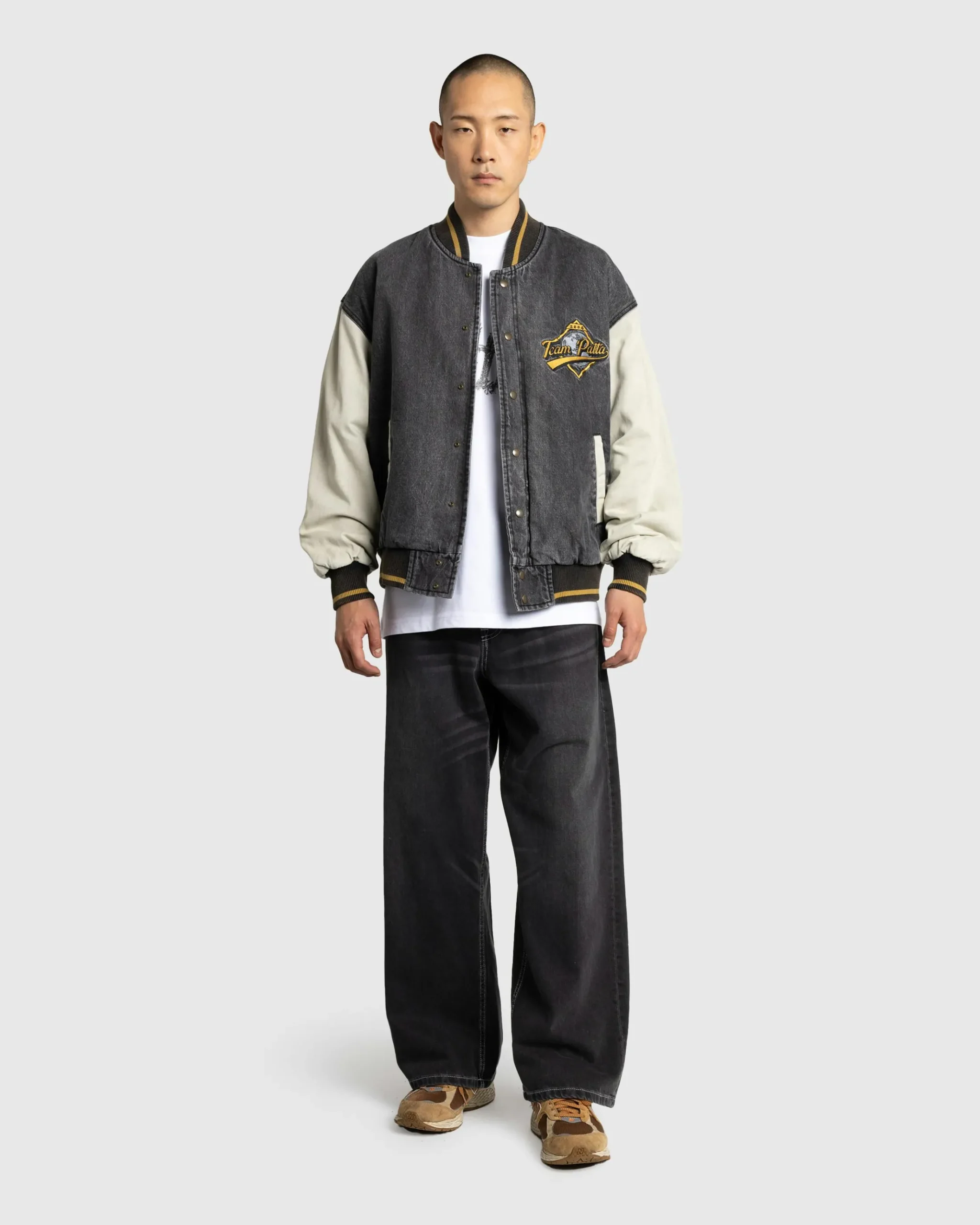 Fashion Patta Homerun Denim Varsity Jacket black