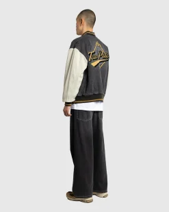 Fashion Patta Homerun Denim Varsity Jacket black