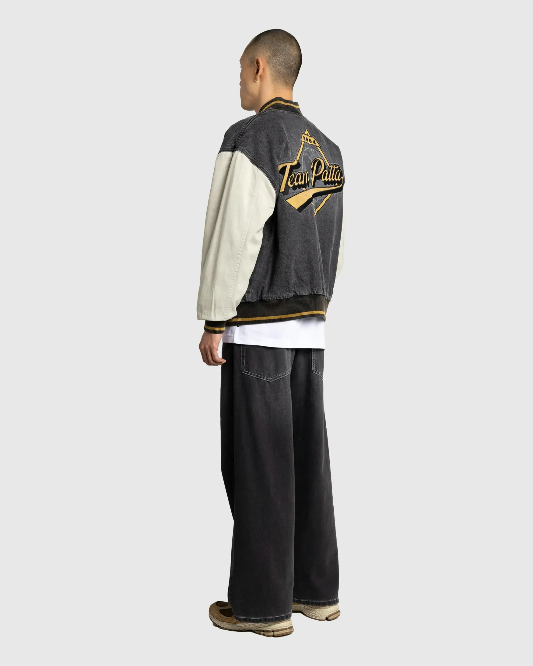 Fashion Patta Homerun Denim Varsity Jacket black