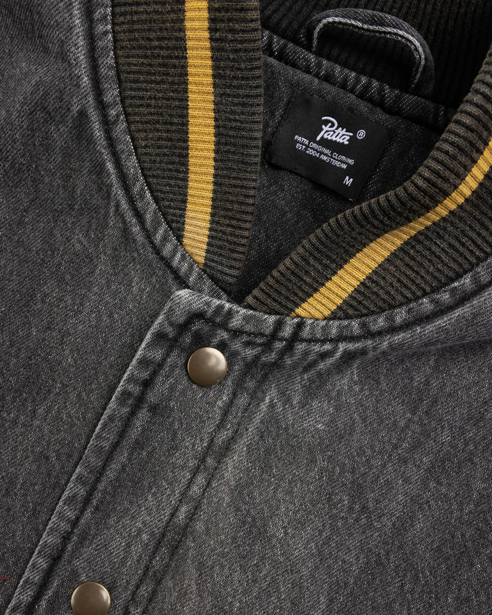 Fashion Patta Homerun Denim Varsity Jacket black