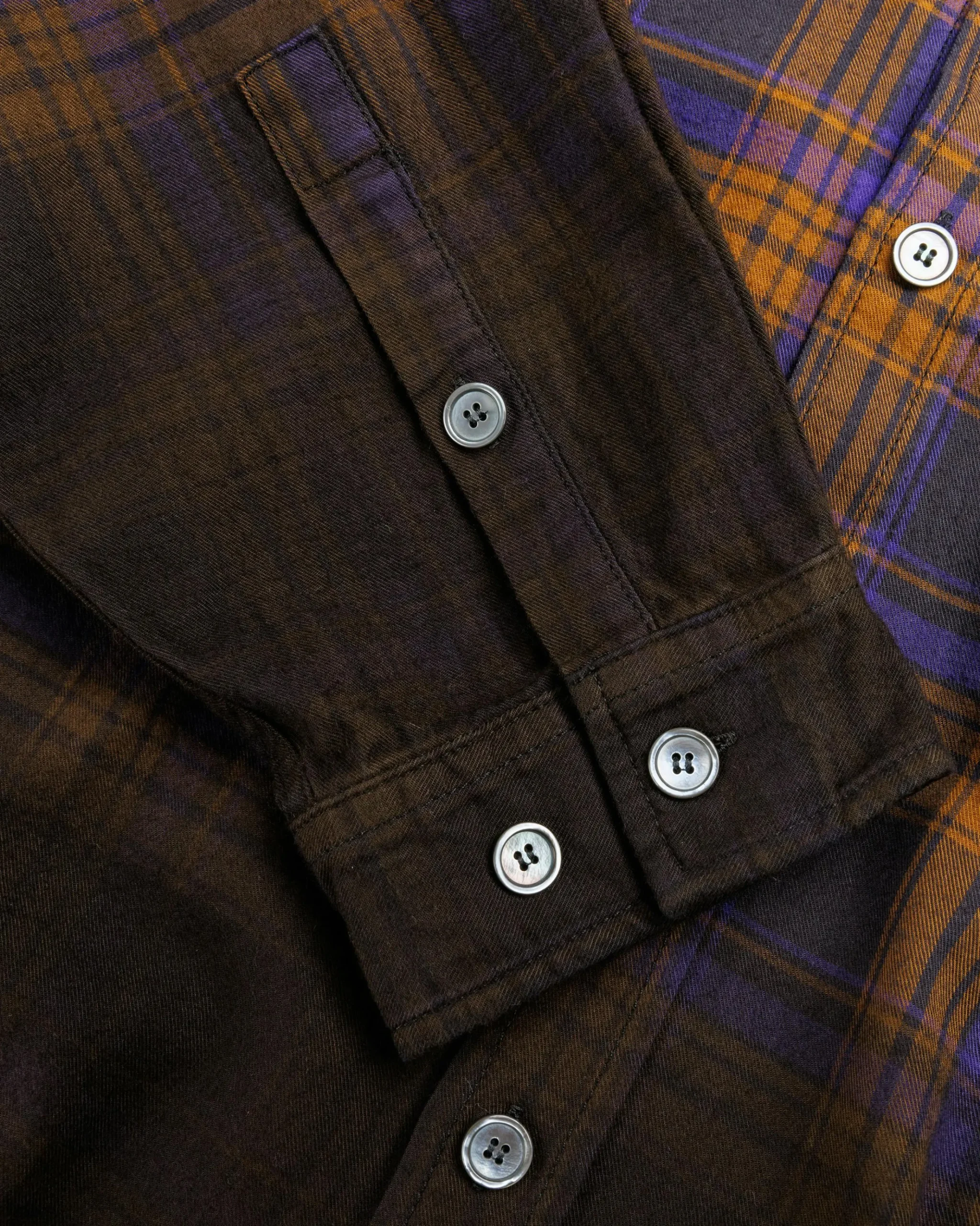 Discount Acne Studios Hooded Button-Up Shirt purple/brown