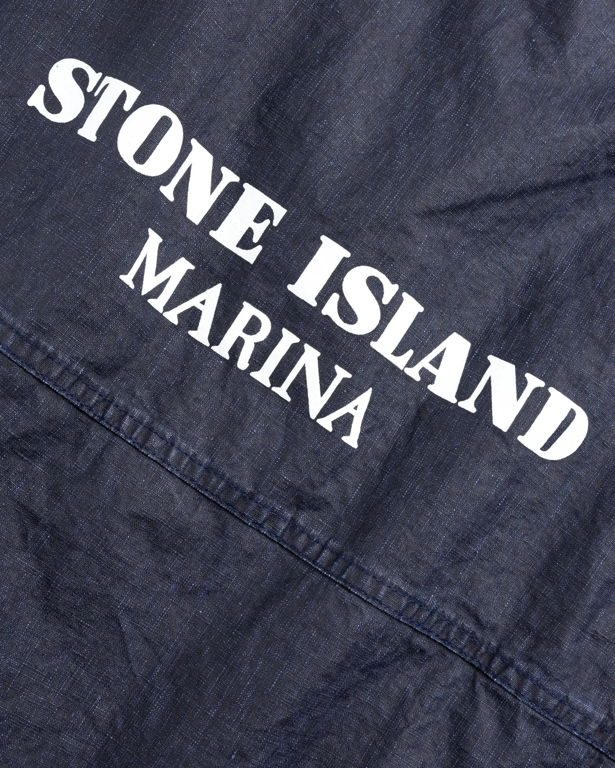 Store Stone Island Hooded Linen Jacket Royal Blue royalblue